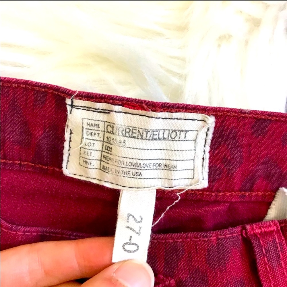 ✨HP✨Current/Elliott Red Cheetah "The Stiletto" Jeans - Picture 3 of 5